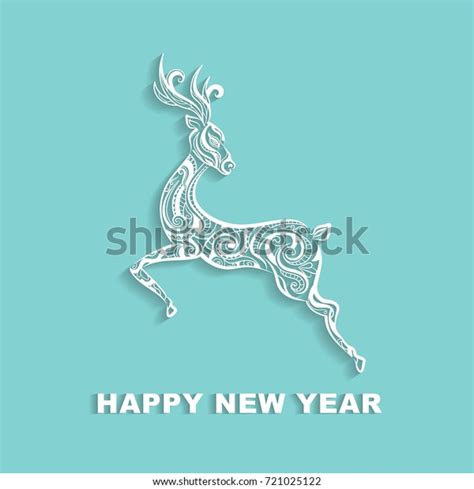 Decorative Jumping Deer Vector Illustration Isolated Stock Vector Royalty Free 721025122