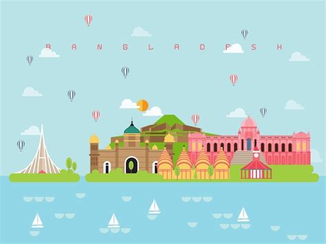 Premium Vector | Bangladesh Famous Landmarks