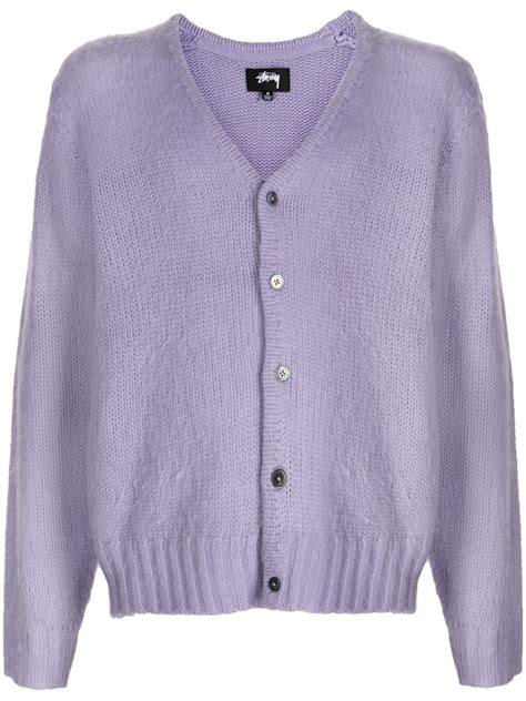 Popular Designer Stussy Ribbed Knit Cardigans Editorialist