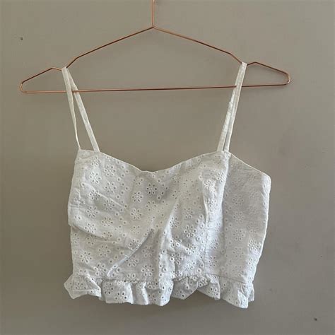 Glassons Women S White Crop Top Depop