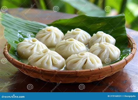 Traditional Steamed Momos On A Plate Aesthetic And Highly Detailed