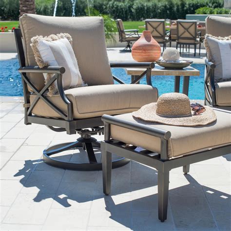 Laguna 7 Piece Aluminum Patio Deep Seating Conversation Set W 2 Swivel Rockers By Coyote