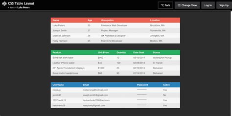 29 Beautiful Css3 Table Templates And Examples Html 2024 Css Table