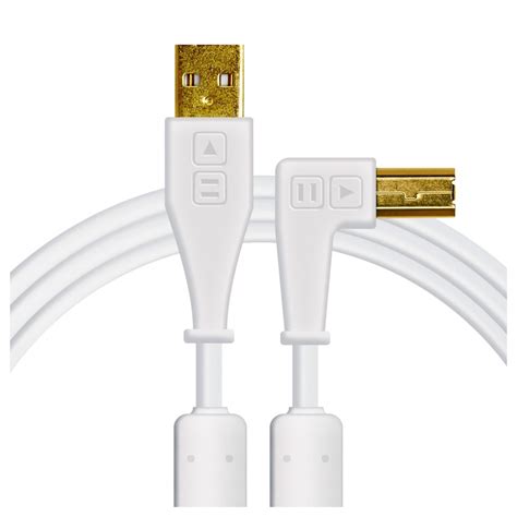 DJ Tech Tools Chroma Angled USB B Cable 1 5m White Na Gear4Music