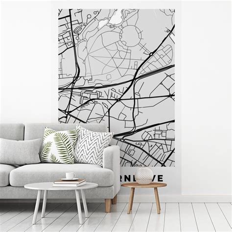 Behang Fotobehang La Courneuve Plattegrond Frankrijk Kaart