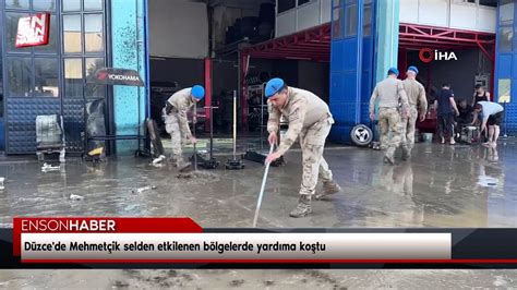 Düzce de Mehmetçik selden etkilenen bölgelerde yardıma koştu