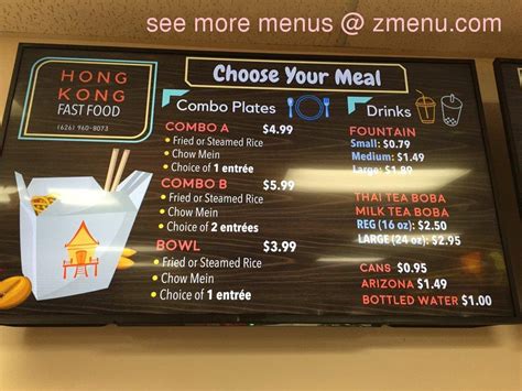 Online Menu Of Hong Kong Fast Food Restaurant Baldwin Park California