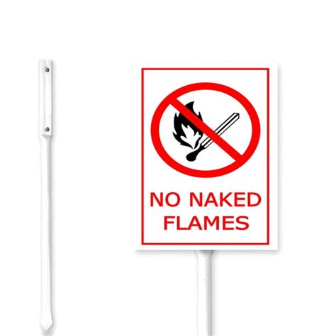 Brillianhyt X In No Naked Flames Yard Sign Stakes Flammable Fire