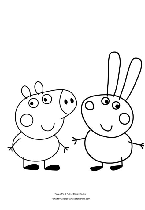 George Pig and Richard Rabbit coloring pages