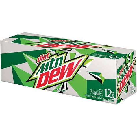 Diet Mountain Dew Cans 12 Count 12 Fl Oz Each Mountain Dew Diet