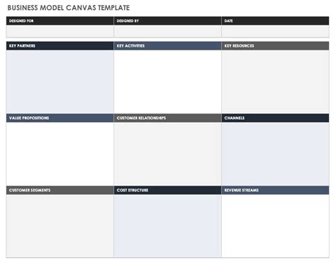 Free Business Model Canvas Templates Smartsheet