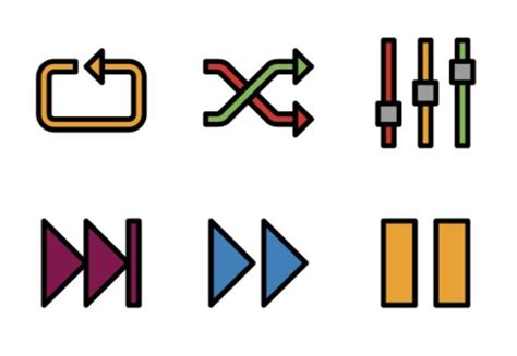 Playback Set Icons By Arthur Shlain