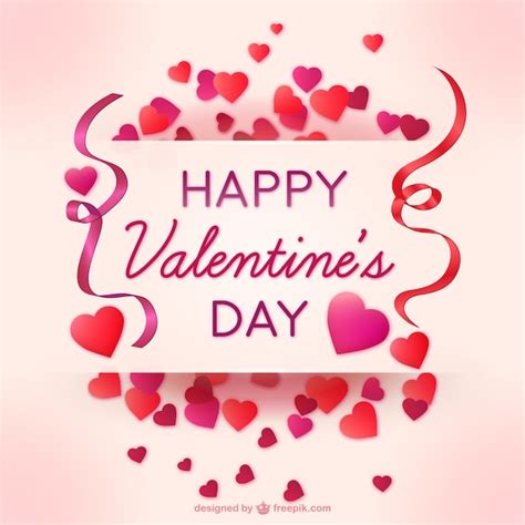 Free Vector | Valentine's day card with hearts