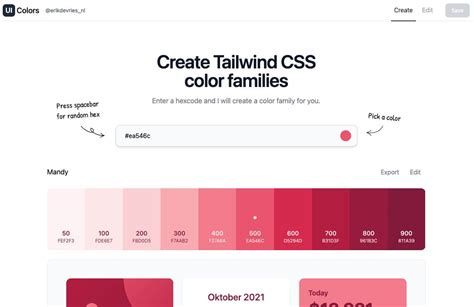 Tailwind Colors Generator - TailTemplate