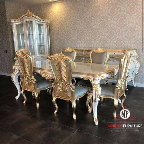 Model Meja Makan Luxury Ukir Klasik Mewah Kayu Jepara MINIUTY FURNITURE