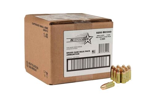 Mm Independence Gr Fmj Ammo Rd Bulk Case J G Sales