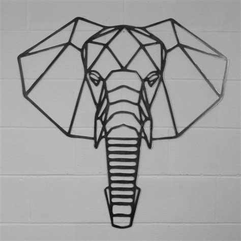 Geometric Elephant Wall Art - Etsy UK