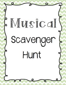 Musical Scavenger Hunt By Melanie Williams Music TpT