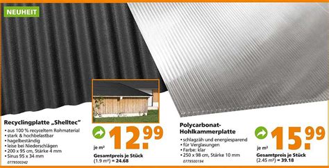 Recyclingplatte Shelltec Oder Polycarbonat Hohlkammerplatte Angebot