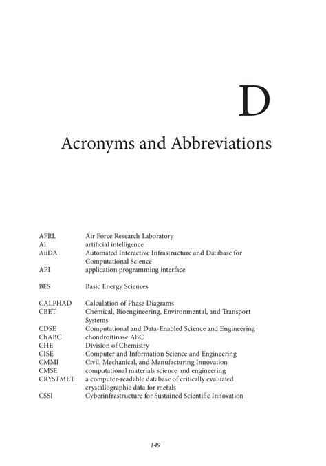 Appendix D Acronyms And Abbreviations Nsf Efforts To Achieve The