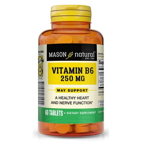 Mason Natural Vitamin B6 250mg 60 Tablets