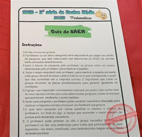 Simulado Saeb 3 Ano Ensino Medio - Simulado Saeb 3 Ano Ensino Médio Matemática Com Gabarito — KERUSSO