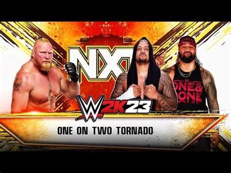 WWE 2K23 Brock Lesnar VS Solo Sikoa Jimmy Uso One On Two Tornado