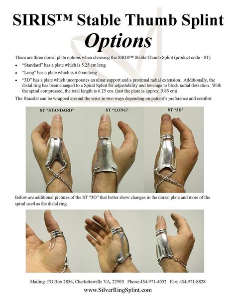 Stable Thumb Splint Silver Ring Splint Thumb Splint Ehlers Danlos