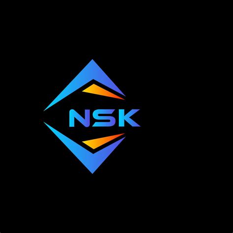 NSK abstract technology logo design on Black background. NSK creative ...