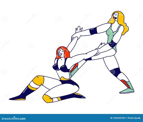 Female Wrestling Cartoons Illustrations Vector Stock Images