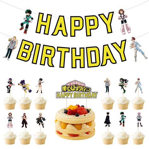 Buy My Hero Academia Birthday Banners My Hero Academia Cake Topper My