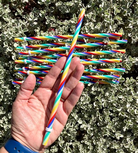 Reusable Rainbow Straw L Set Of 10 Rainbow Straws L Colorful Etsy