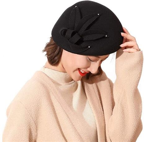 Womens S Vintage Wool Felt Cloche Bucket Bowler Hat Winter