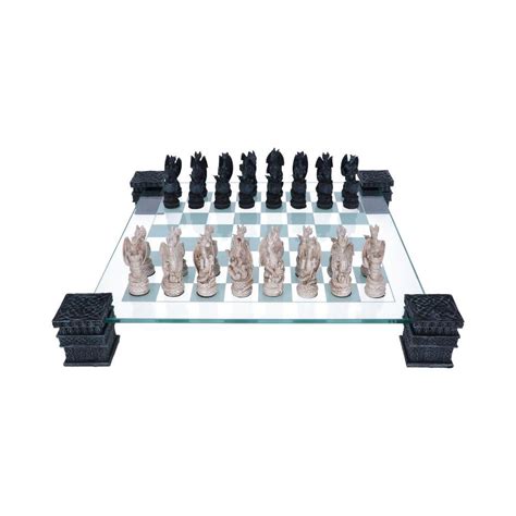 Dragon Chess Set With Corner Towers 43cm Gothic Gifts