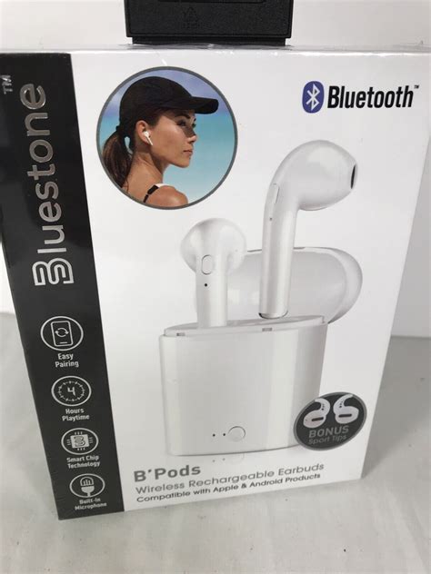 Bluetooth Wireless Rechargeable Earbuds Factory Sealed Bluestone Bpod