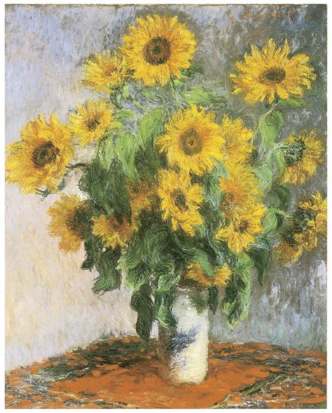 Sunflowers Painting by Claude Monet - Pixels