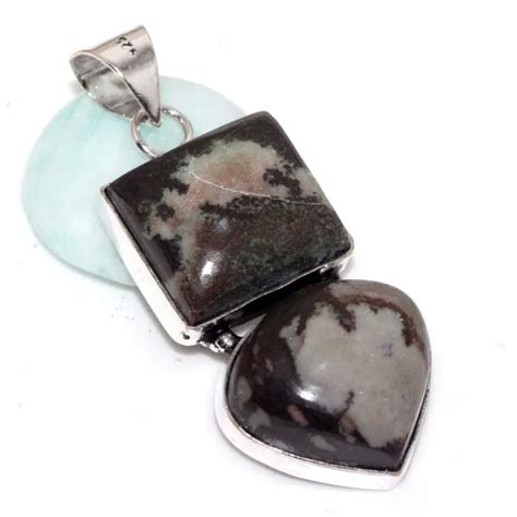 Picasso Jasper Plaqu Argent Pierre Pr Cieuse Long Pendentif