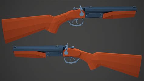 3d Model Stylized Sawed Off Shotgun Low Poly Mobile Ready Vr Ar Low Poly Cgtrader