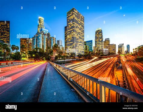 Los Angeles, California, USA downtown skyline at night Stock Photo - Alamy