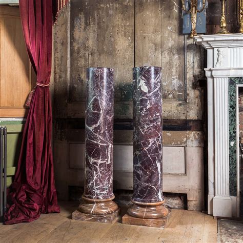 Pair Of Rosso Levanto Marble Columns Lassco Englands Prime