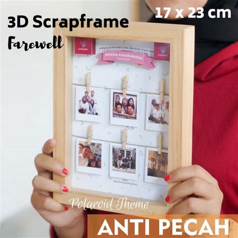 Jual Bingkai Foto 3D Scrapframe Kayu ANTI PECAH Polaroid Theme Kab