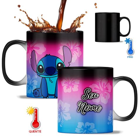 Caneca Magica Stitch Lilo Disney Personalizada Seu Nome Shopee Brasil