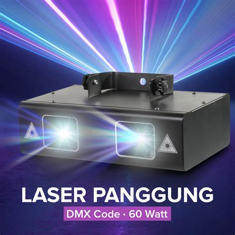 E Q Lampu Sorot Panggung Laser Stage Light Double Head RGB DMX 60W EQ