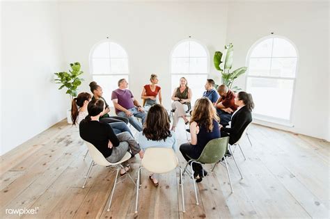 Download Premium Image Of Diverse People In A Supporting Group Session