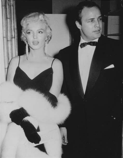 Marilyn And Marlon Brando At The Premiere Of The Rose Tattoo 1955