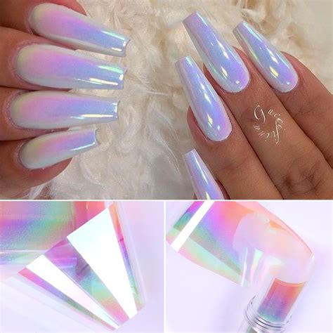 Marble Series Nail Foils Aurora Nail Art Transfer Sticker Paper Flower