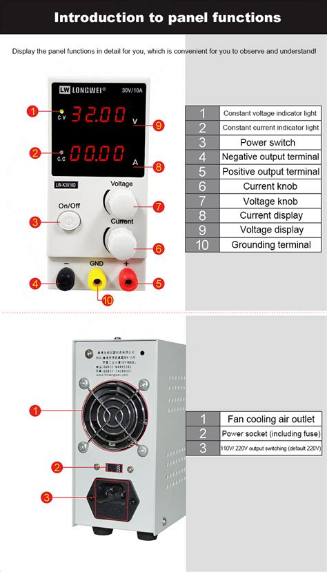 V A Mini Size Benchtop Digital Switching Dc Power Supply Longwei