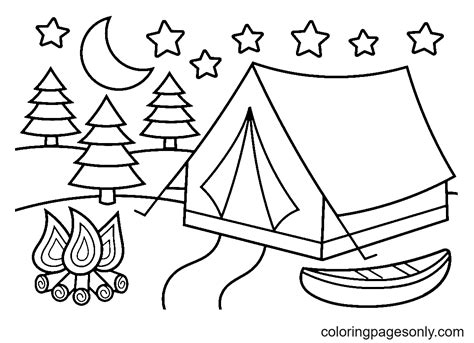 Camping Tent Coloring Pages - Coloring Home