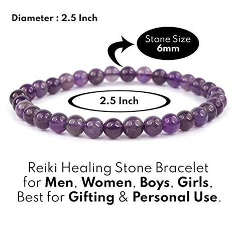 Buy Crystu Certified Amethyst Bracelet Reiki Healing Crystal Stone Mm