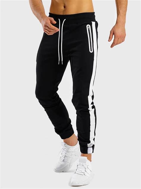 Manfinity Sporsity Men Drawstring Waist Contrast Side Seam Sweatpants